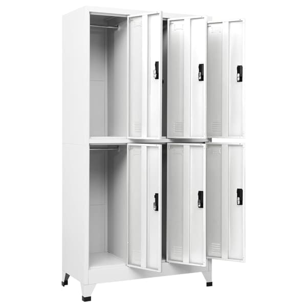 Förvaringsskåp vit 90x45x180 cm stål