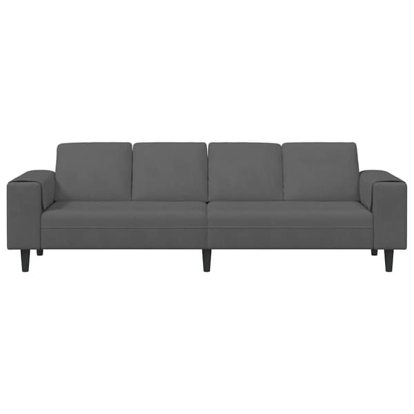 Soffa Mörkgrå 250 x 77 x 76 cm Kordread tyg