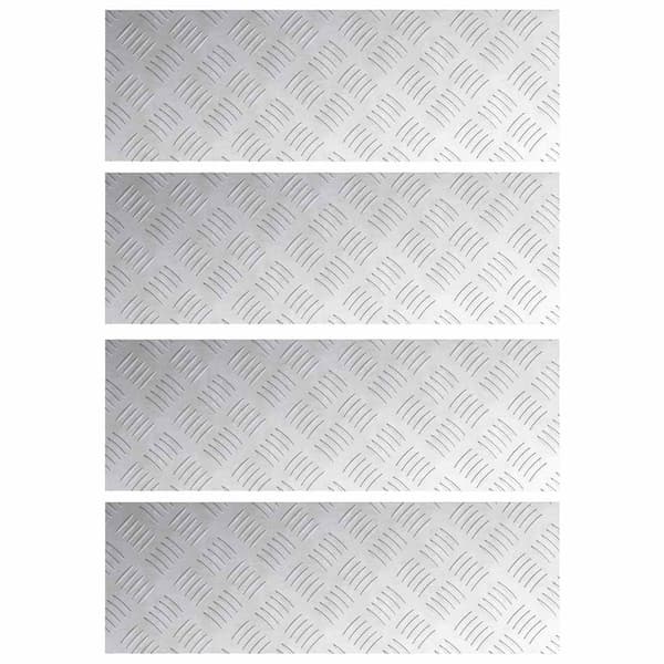 Trappsteg Rektangulär 4 pcs Silver 60 x 20 cm Aluminium