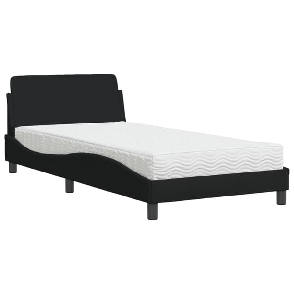 Bed with Mattress "Dover" Black 100x200 cm Fabric