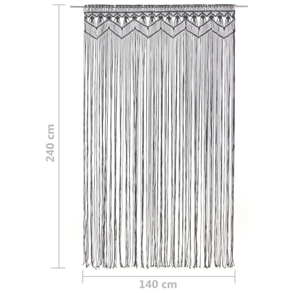 Gardin makramé antracit 140x240 cm bomull