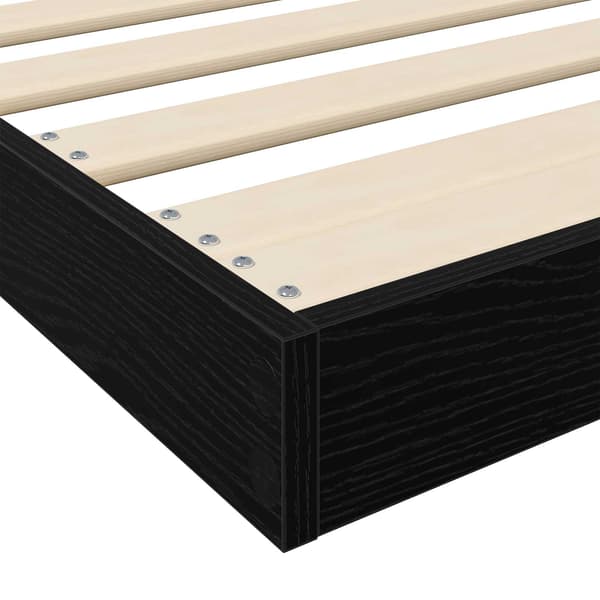 Sängram Svart Ek 75 x 190 cm Konstruerat trä