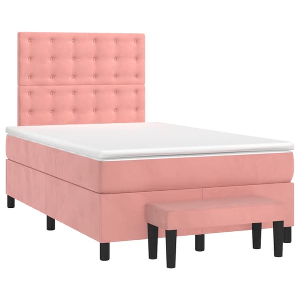 Ramsäng med madrass rosa 120x200 cm sammet