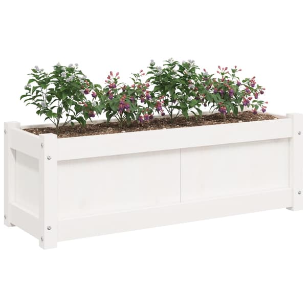 Odlingslåda 90x31x31 cm vit massiv furu