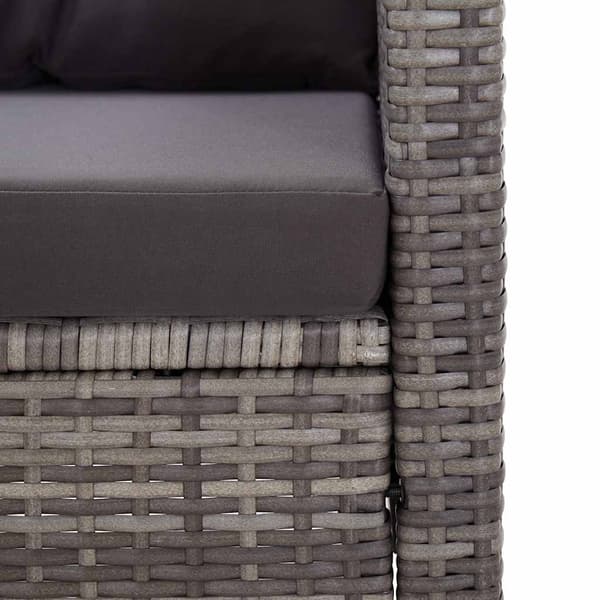 Trädgårdssoffa 2-sits med dynor grå 124 cm konstrotting