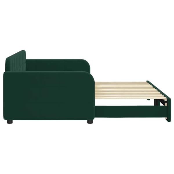 Dagbädd utdragbar mörkgrön 90x200 cm sammet