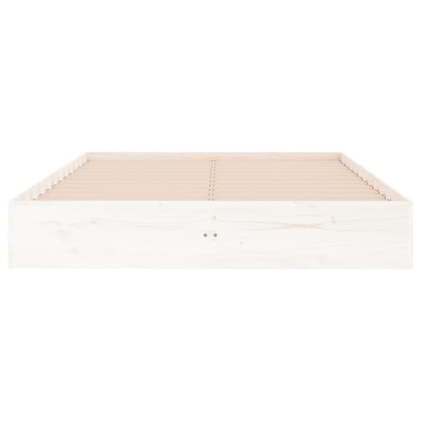 Sängram vit massivt trä 135x190 cm