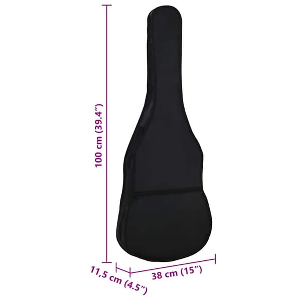 Gitarrfodral för 4/4 (39") klassisk gitarr svart 100x37 cm tyg