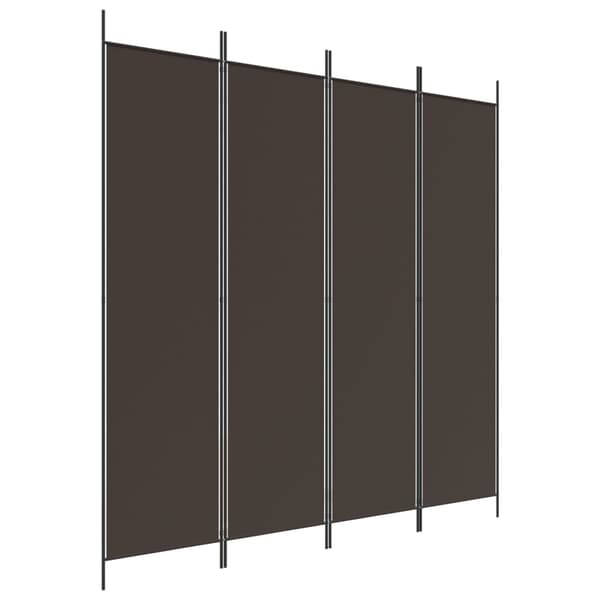 Rumsavdelare 4 paneler brun 200x200 cm tyg