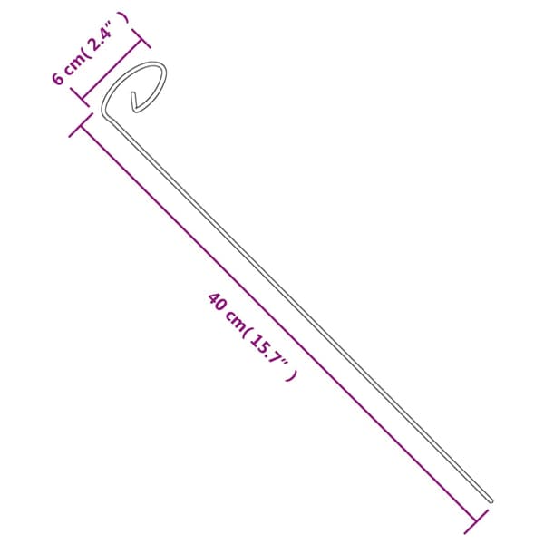Växtstöd 20 st mörkgrön 40 cm stål