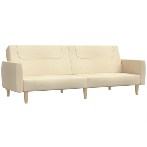 Bäddsoffa 2-sits gräddvit tyg