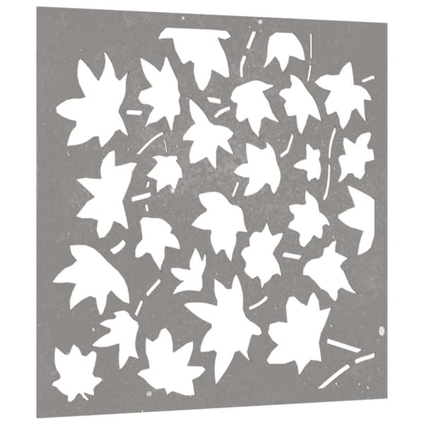Väggdekoration 55x55 cm rosttrögt stål lönndesign