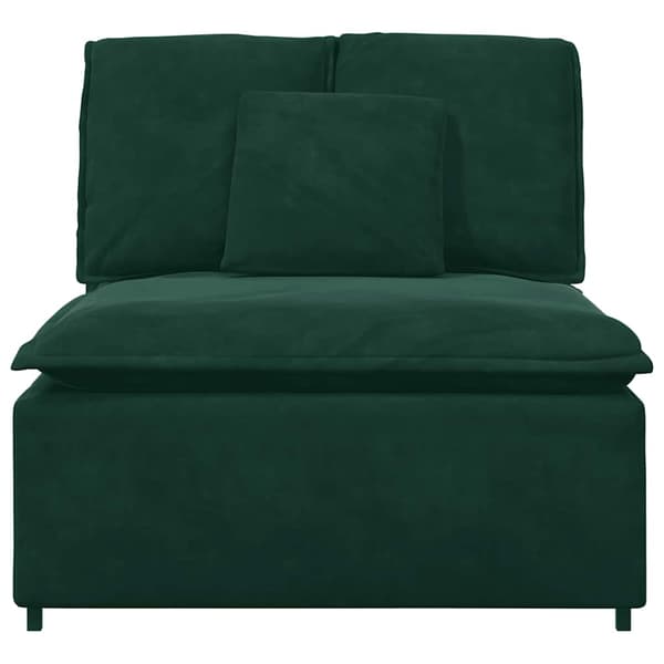Modulär mittmodul för soffa med dynor mörkgrön 100 cm