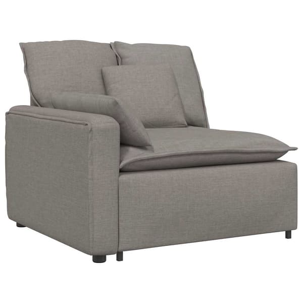 Modulär soffa armstödsändmodul med dynor Taupe 100 cm