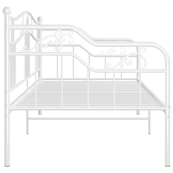 Sängram bäddsoffa vit metall 90x200 cm