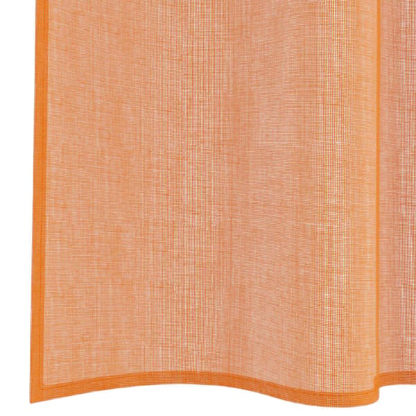 Voile gardiner med stångfickor 2 st terrakotta
