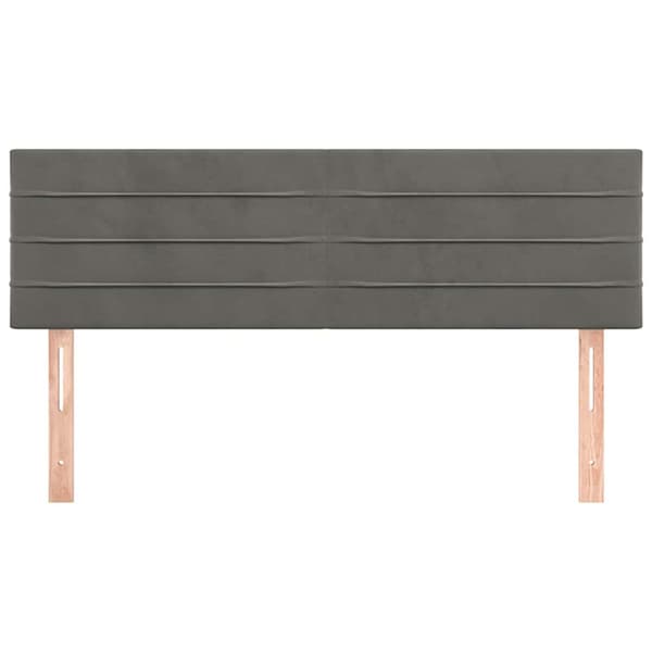 Sänggavlar mörkgrå 144x5x78/88 cm sammet