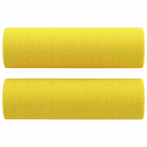 2-sits soffa med prydnadskuddar ljusgul 140 cm tyg