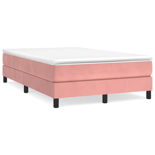 Ramsäng med madrass rosa 120x200 cm sammet