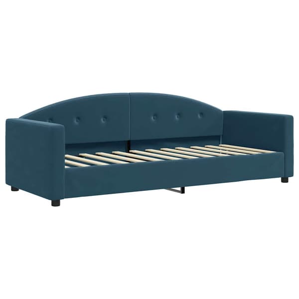 Dagbädd med madrass blå 80x200 cm sammet