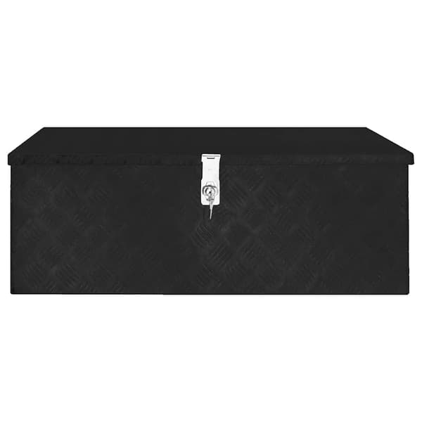 Förvaringslåda svart 90x47x33,5 cm aluminium