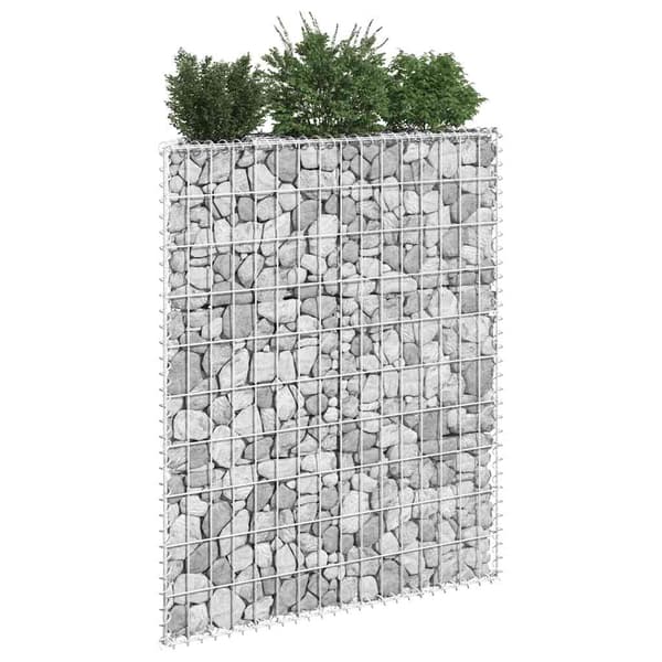Gabion trapets upphöjd galvaniserat stål 80x20x100 cm