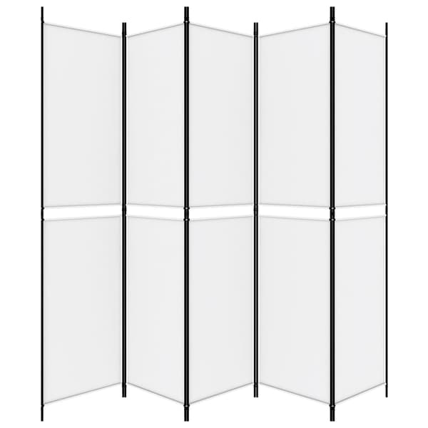 Rumsavdelare 5 paneler vit 250x220 cm tyg