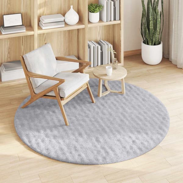 Områdesmattor Rund SIROLO Grå Ø 200 CM Polyester
