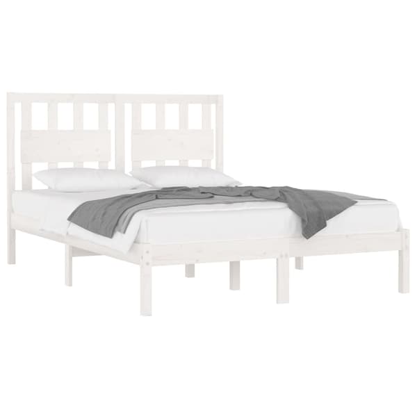 Sängram vit massiv furu 200x200 cm