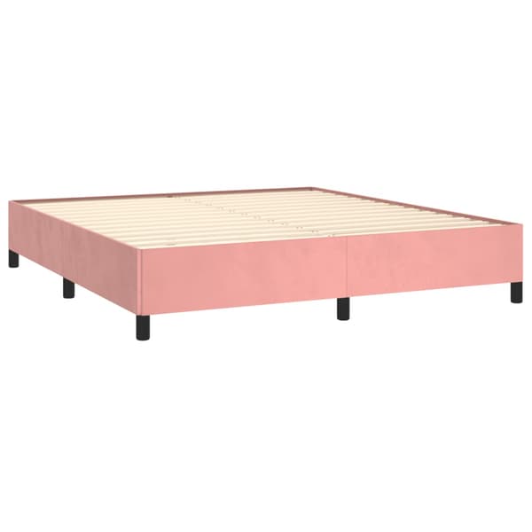 Ramsäng med madrass rosa 180x200 cm sammet