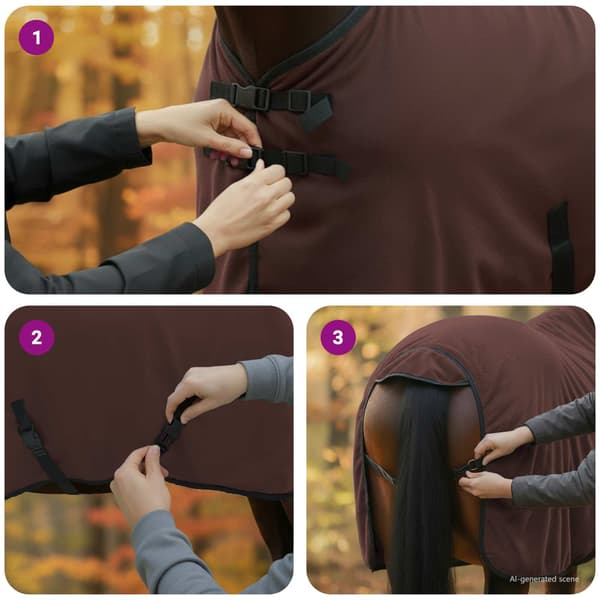 Hästdyna Full Mörk Brun 85 cm Polyester Fleece