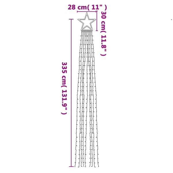 Julgransbelysning 320 LED varmvit 375 cm