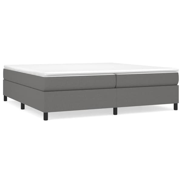 Boxspring-sängram mörkgrå 200x200 cm tyg