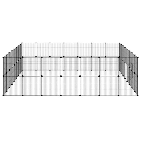 Hundgård svart 60 paneler 35x35 cm stål