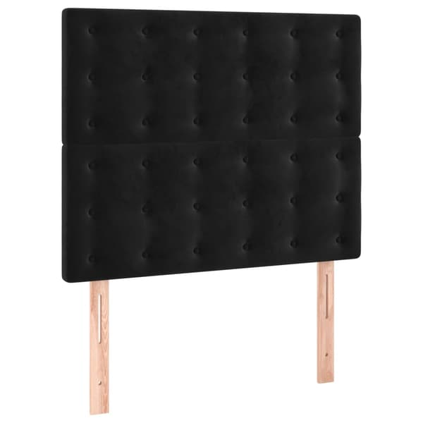 Ramsäng med madrass svart 80x200 cm sammet