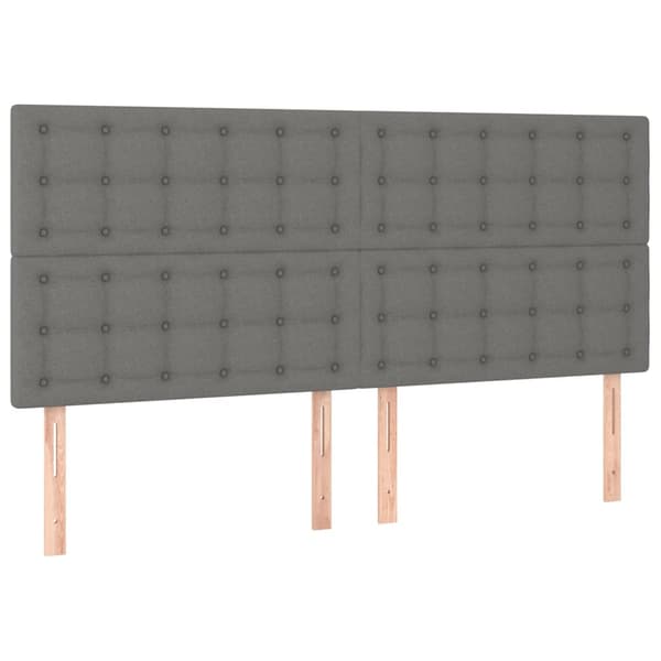 Ramsäng med madrass mörkgrå 200x200 cm tyg