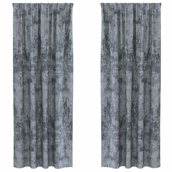 Sammetsgardiner 2 pcs Silvergrå 245 x 140 cm Sammet