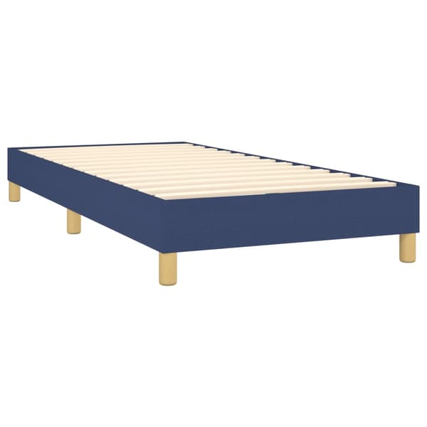Ramsäng med madrass blå 90x190 cm tyg
