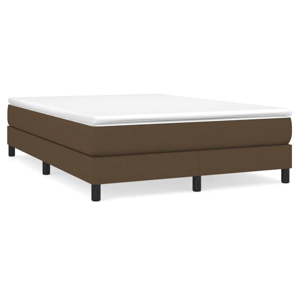 Boxspring-sängram mörkbrun 140x200 cm tyg