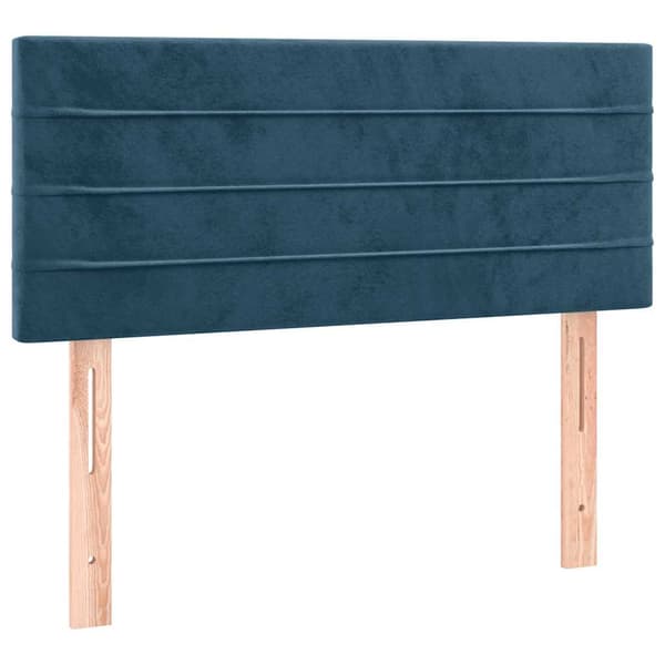 Sänggavel LED mörkblå 90x5x78/88 cm sammet