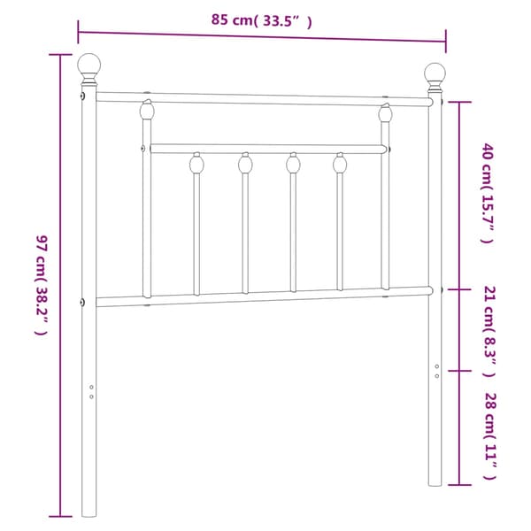 Ersättningsgavel metall vit 80 cm