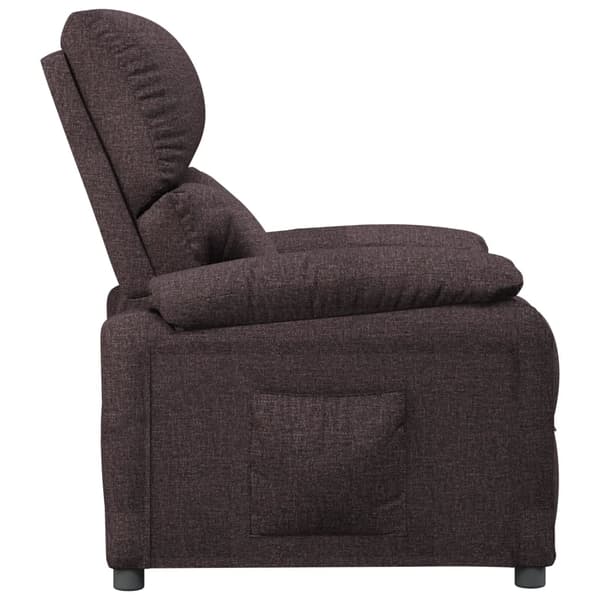 Reclinerfåtölj mörkbrun tyg