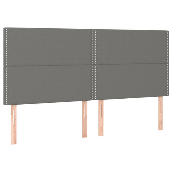 Ramsäng med madrass mörkgrå 180x200 cm tyg