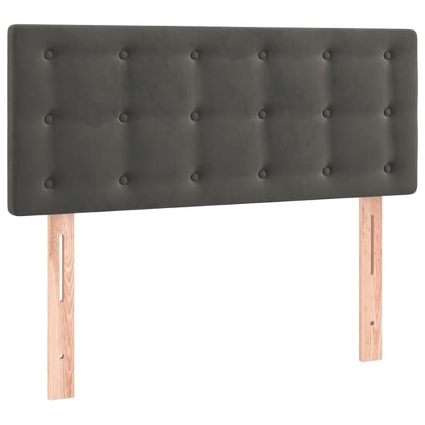 Sänggavel LED mörkgrå 80x5x78/88 cm sammet