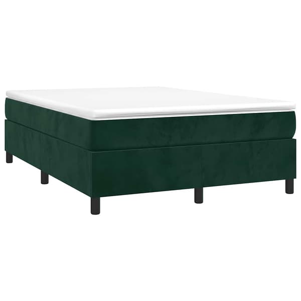 Boxspring-sängram mörkgrön 140x200 cm sammet