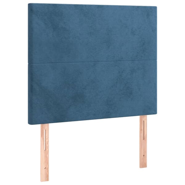 Ramsäng med madrass mörkblå 120x200 cm sammet