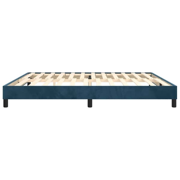 Boxspring-sängram mörkblå 200x200 cm sammet
