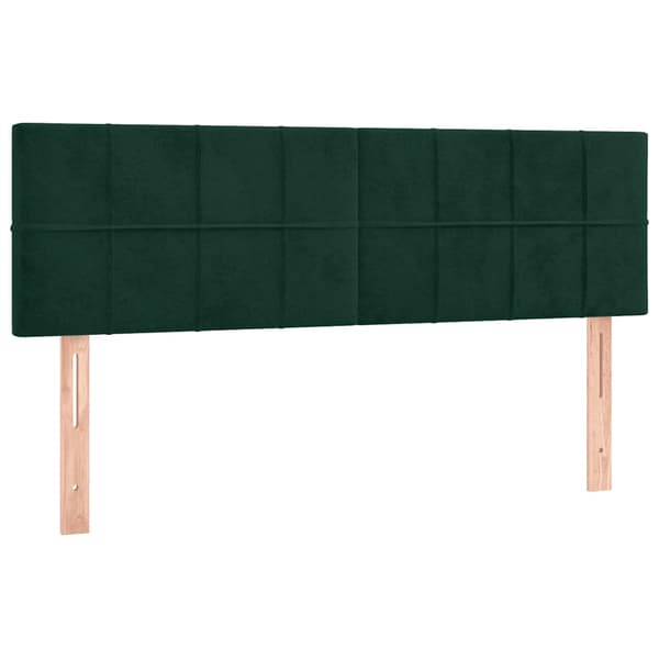 Ramsäng med madrass mörkgrön 140x190 cm sammet