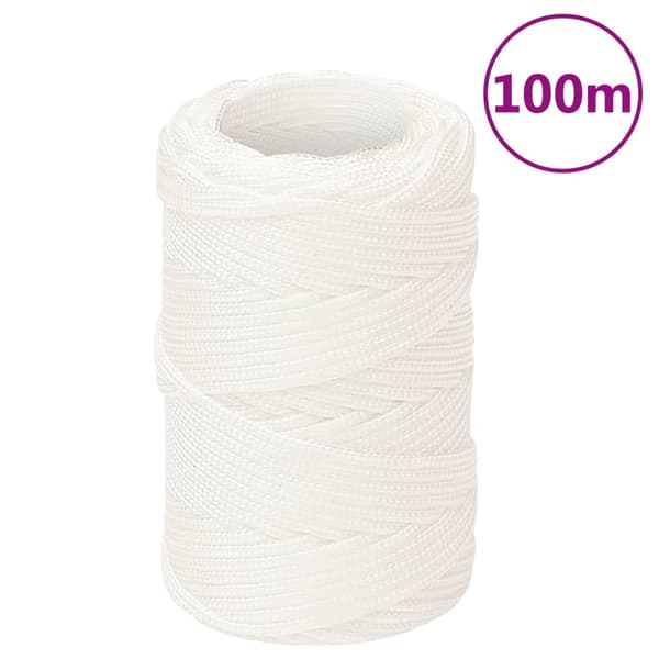 Båtlina helvit 2 mm 100 m polypropylen