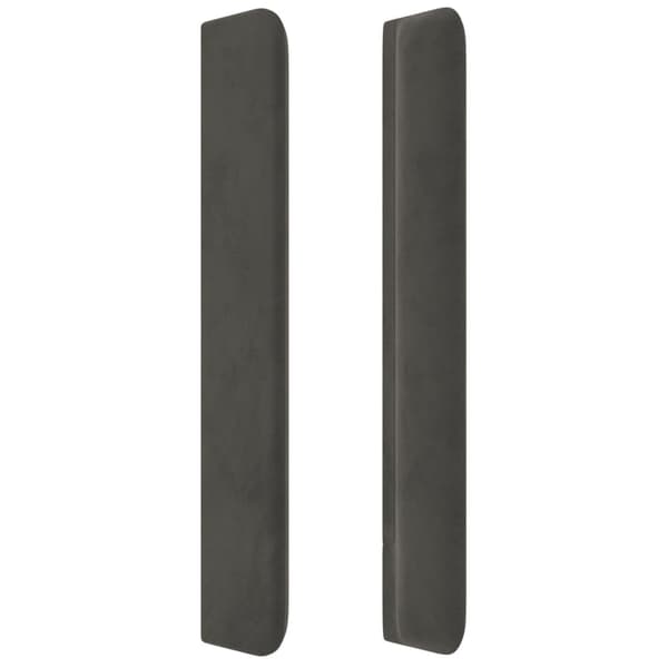 Sänggavel LED mörkgrå 83x16x118/128 cm sammet